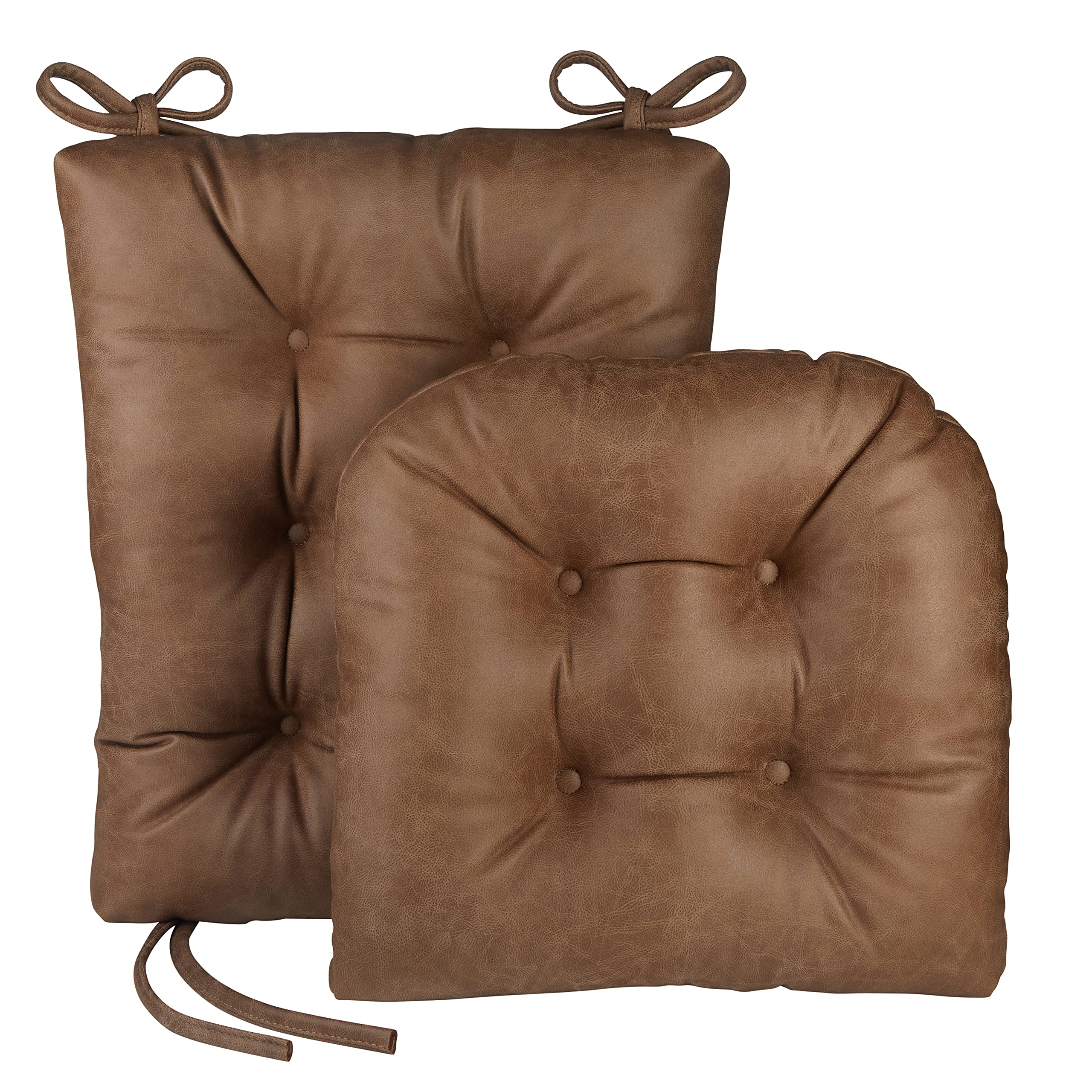 Klear Vu The Gripper Non-Slip Rocking Chair Cushion Set with Thick Padding, Includes Seat Pad & Back Pillow with Ties for Indoor Living Room Rocker, 17x17 Inches, 2 Piece Set, Wedgewood