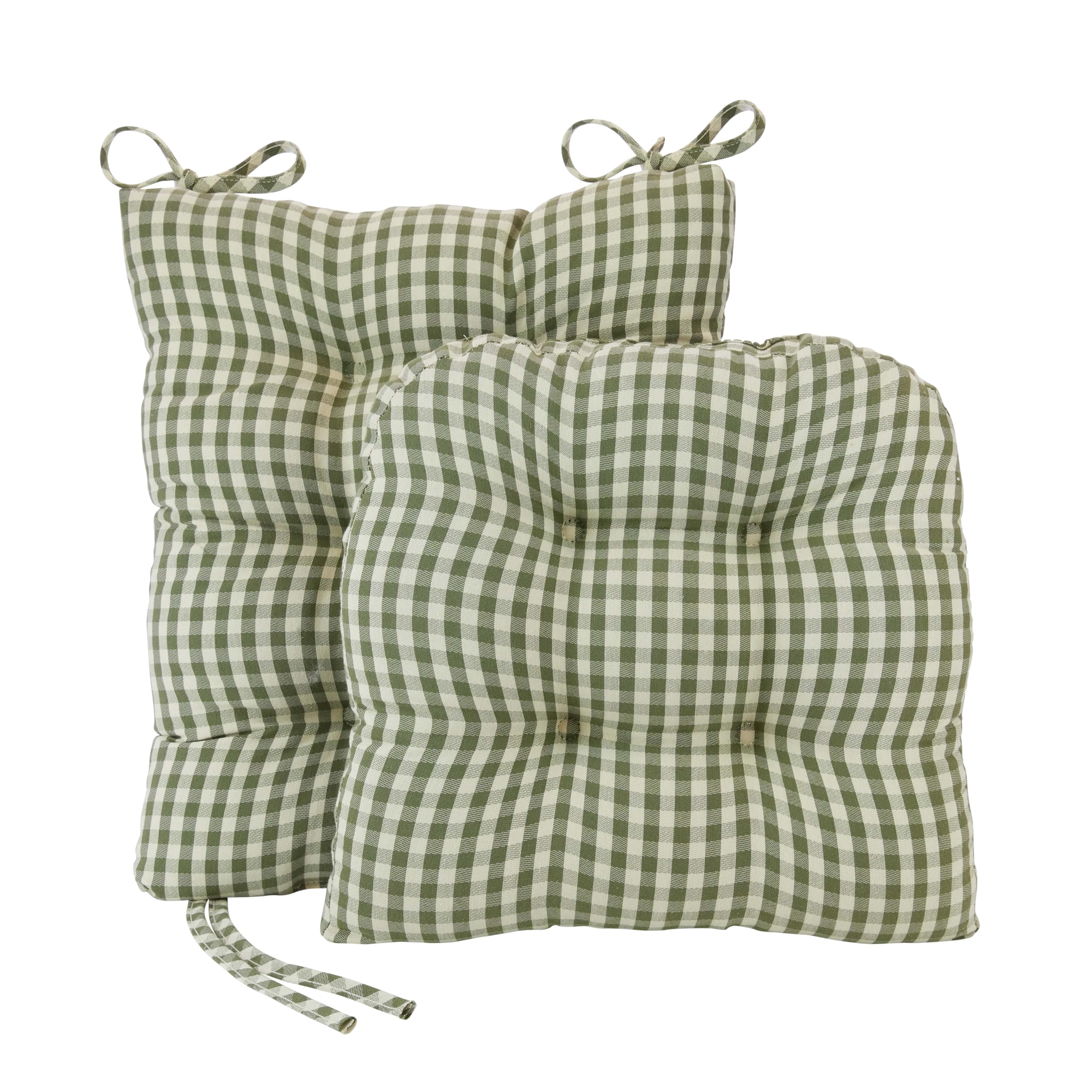Klear Vu The Gripper Non-Slip Rocking Chair Cushion Set with Thick Padding, Includes Seat Pad & Back Pillow with Ties for Indoor Living Room Rocker, 17x17 Inches, 2 Piece Set, Wedgewood