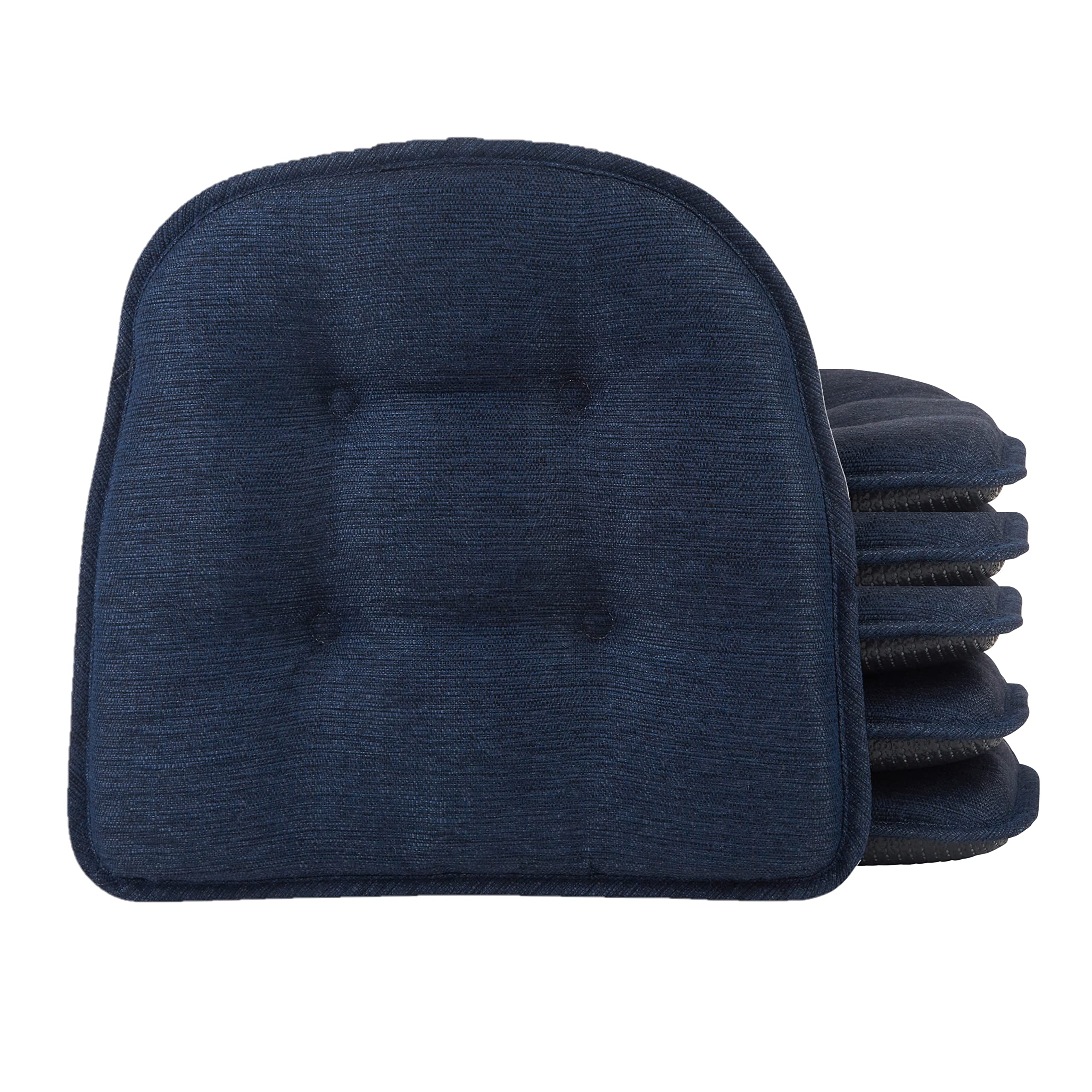 Non-Slip Chair Cushions, Assembled in USA, U-Shaped Skid-Proof Seat Pads for Dining Room, Kitchen, Office, 15"x16"