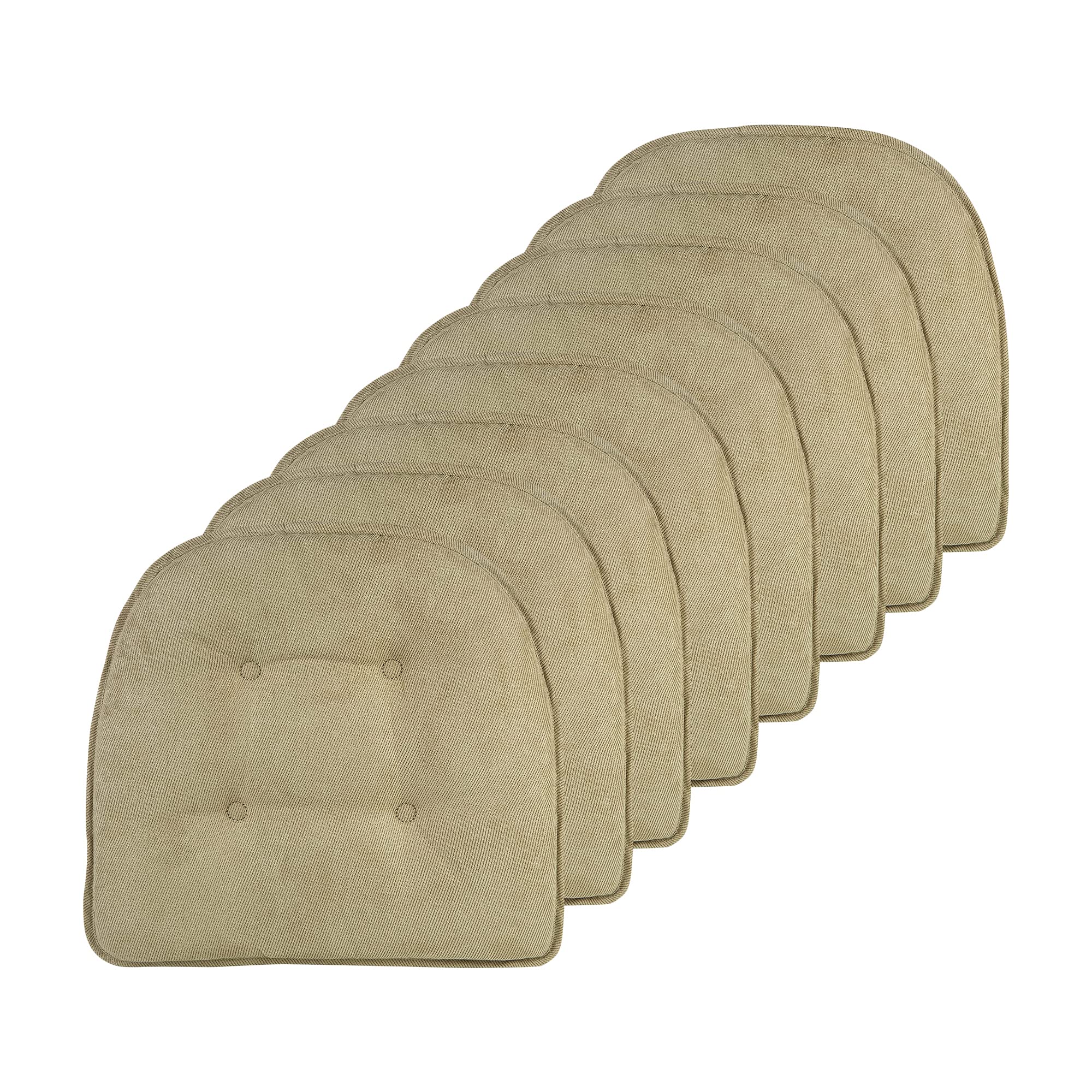 Non-Slip Chair Cushions, Assembled in USA, U-Shaped Skid-Proof Seat Pads for Dining Room, Kitchen, Office, 15"x16"