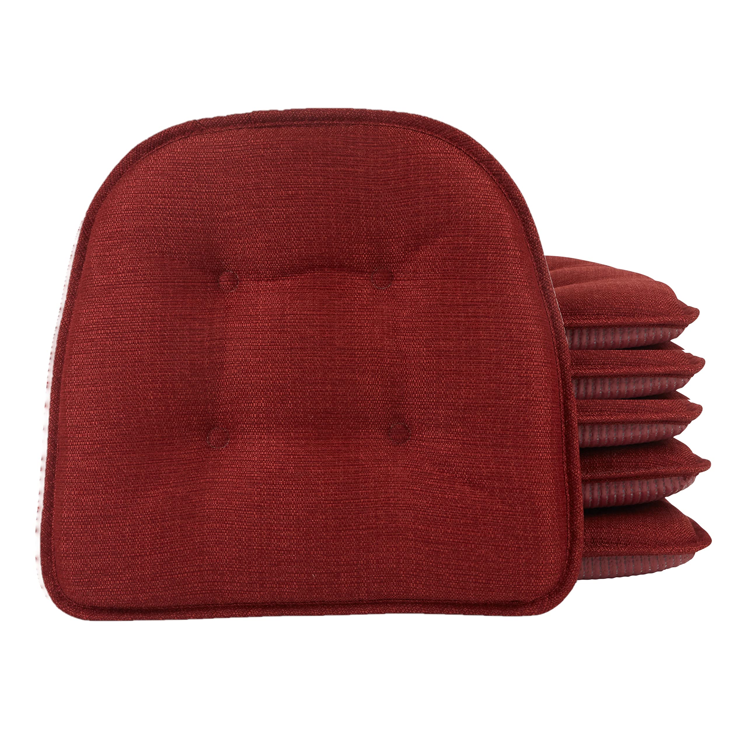 Non-Slip Chair Cushions, Assembled in USA, U-Shaped Skid-Proof Seat Pads for Dining Room, Kitchen, Office, 15"x16"
