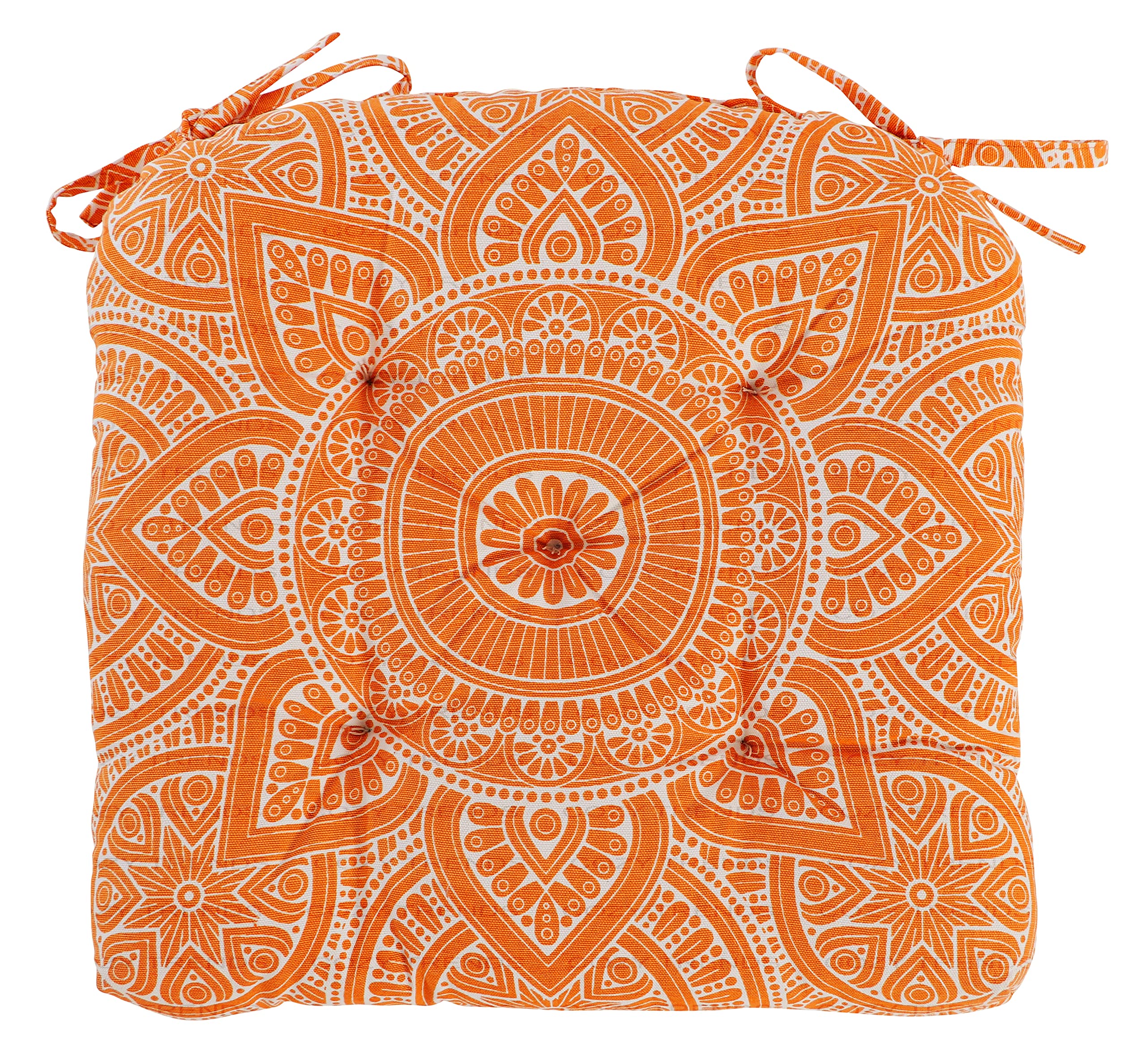 Handmade Cotton Chair Seat Pads Cushions Comfortable Pad with Ties 16''x16'' - for Dinning Chairs, Office Chair, and Bench (Sage)
