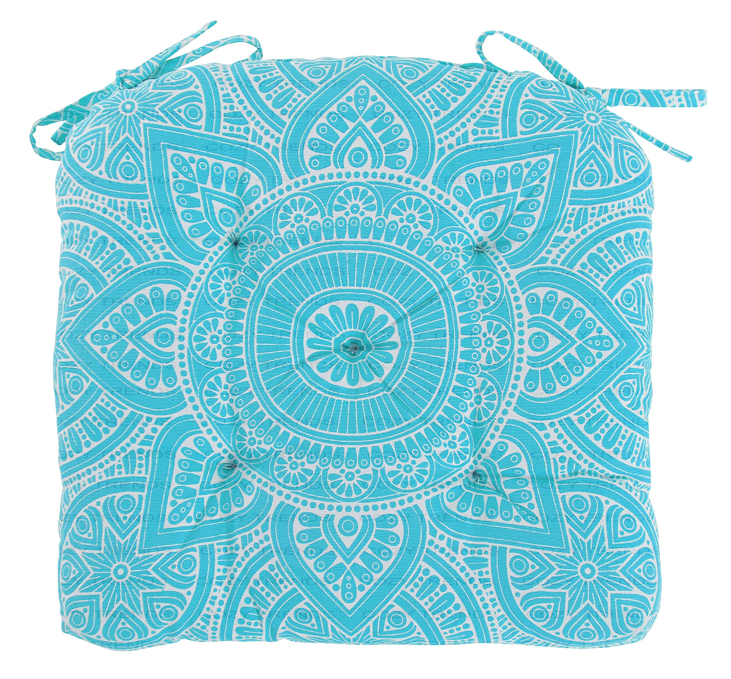 Handmade Cotton Chair Seat Pads Cushions Comfortable Pad with Ties 16''x16'' - for Dinning Chairs, Office Chair, and Bench (Sage)