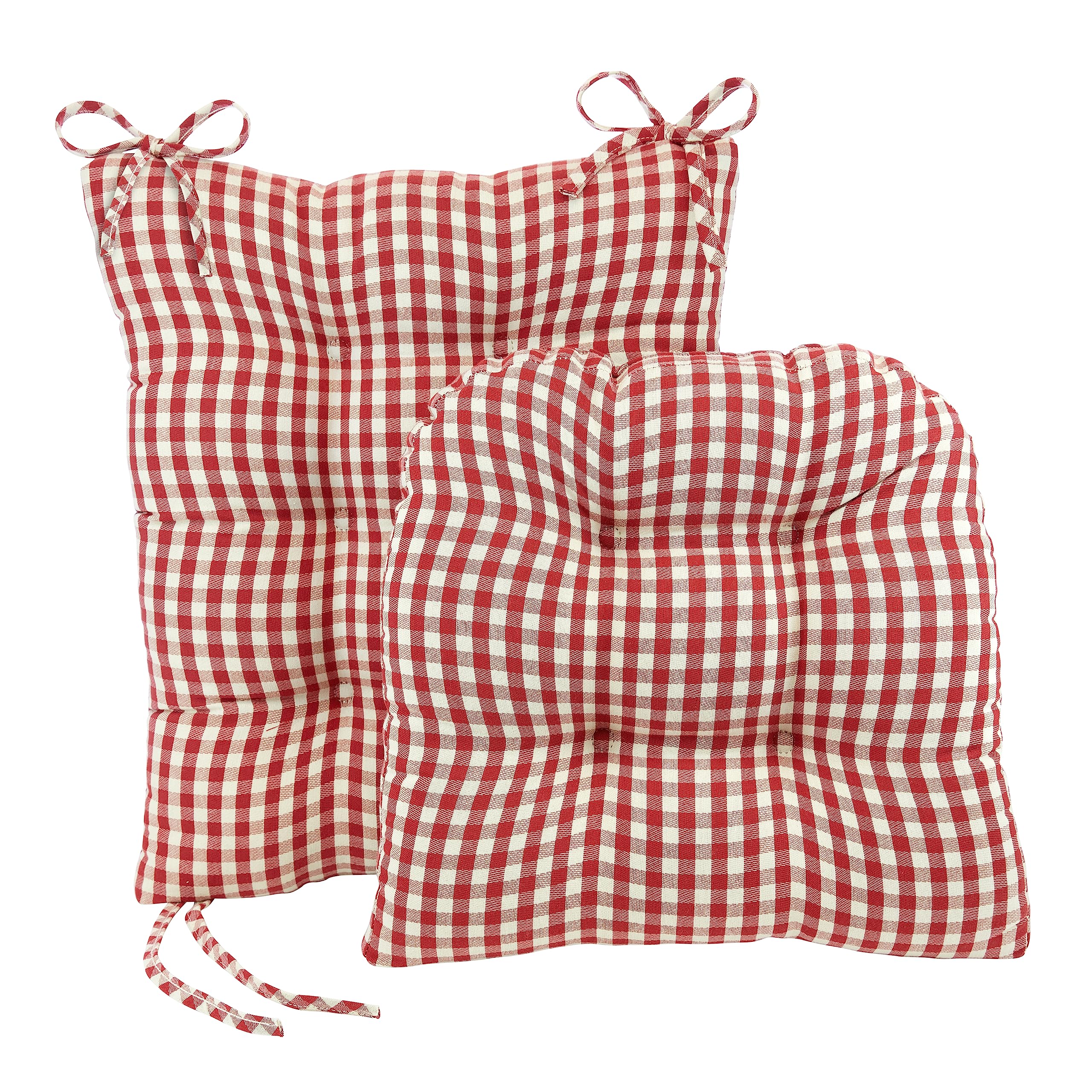 Klear Vu The Gripper Non-Slip Rocking Chair Cushion Set with Thick Padding, Includes Seat Pad & Back Pillow with Ties for Indoor Living Room Rocker, 17x17 Inches, 2 Piece Set, Wedgewood