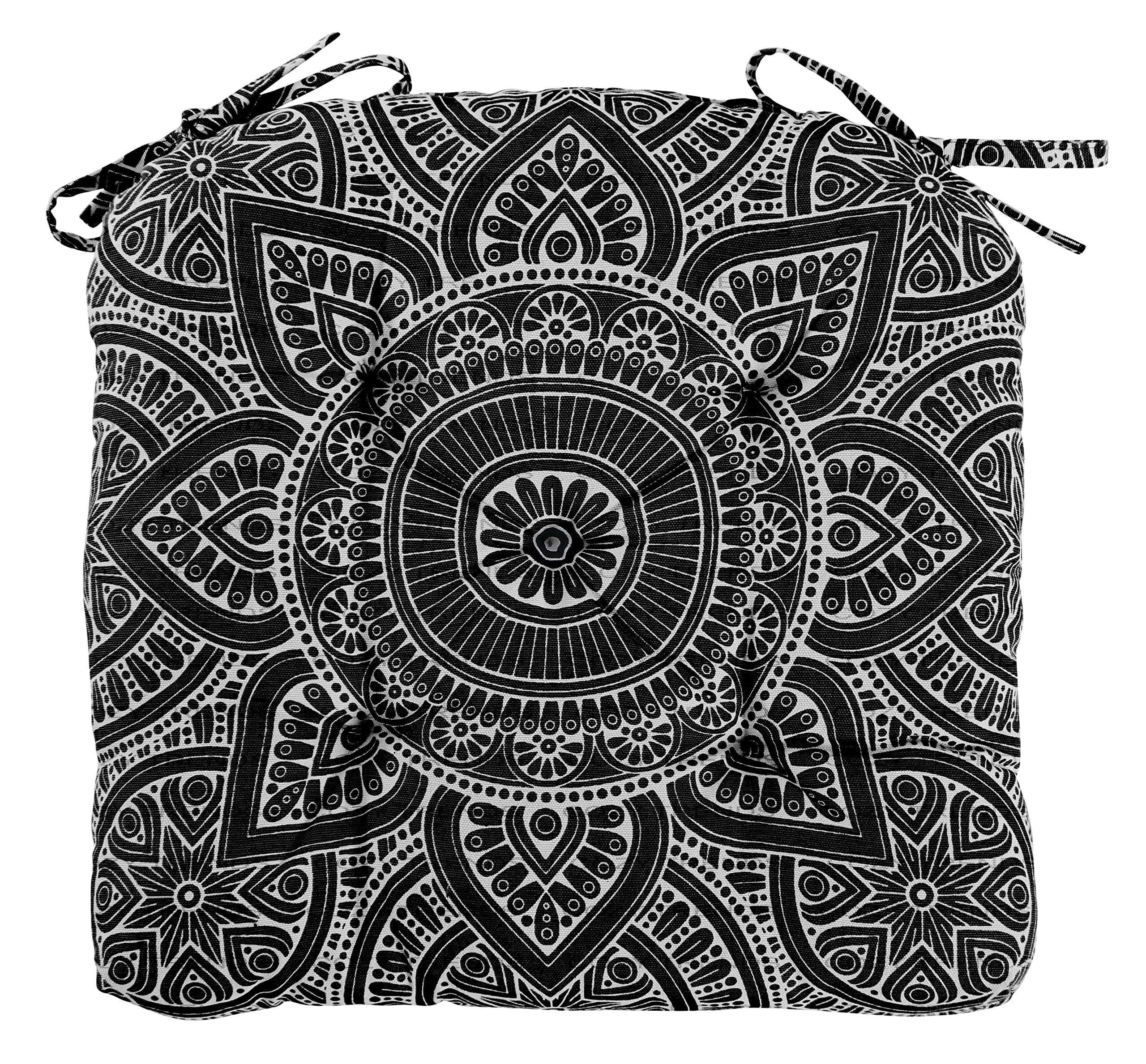 Handmade Cotton Chair Seat Pads Cushions Comfortable Pad with Ties 16''x16'' - for Dinning Chairs, Office Chair, and Bench (Sage)